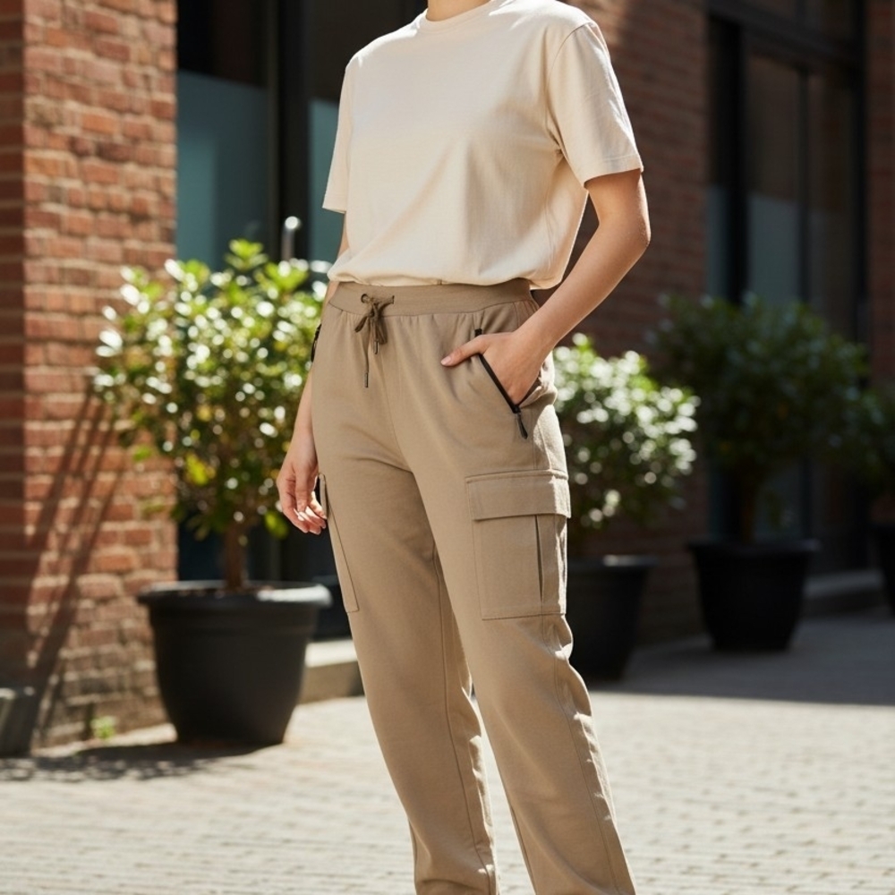 Stylish Tan Cargo Pants for Women